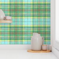 Beach House plaid in blue and green 