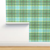 Beach House plaid in blue and green 