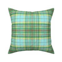 Beach House plaid in blue and green 