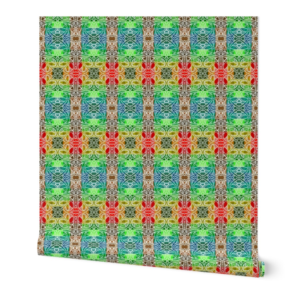 Tropical Ombre Christmas Plaid in the Snow or White Sands