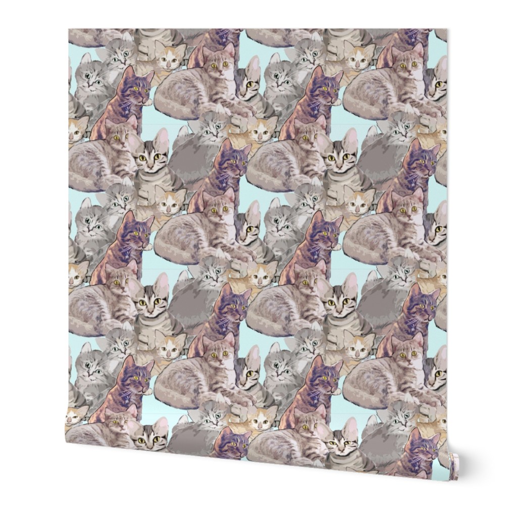 Cats and Kittens fabric mural