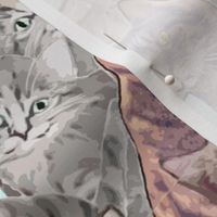 Cats and Kittens fabric mural