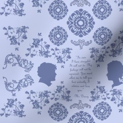 Mr. Darcy's Proposal toile in blue