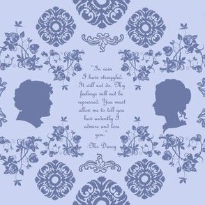 Mr. Darcy's Proposal toile in blue