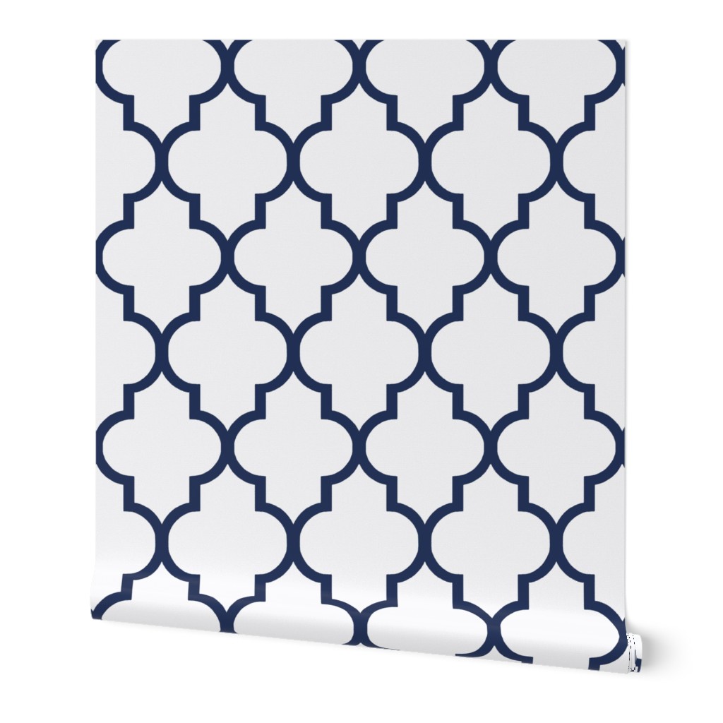 Navy and White Ogee 