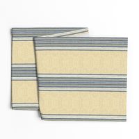 Ticking Stripe Grain Sack blue and linen wide stripe