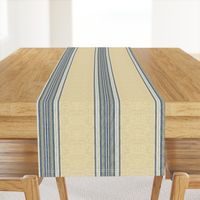 Ticking Stripe Grain Sack blue and linen wide stripe