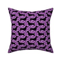 Polka Dachshunds (Purple and Black)