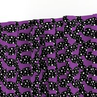 Polka Dachshunds (Black and Purple)