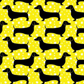 Polka Dachshunds (Yellow and Black)