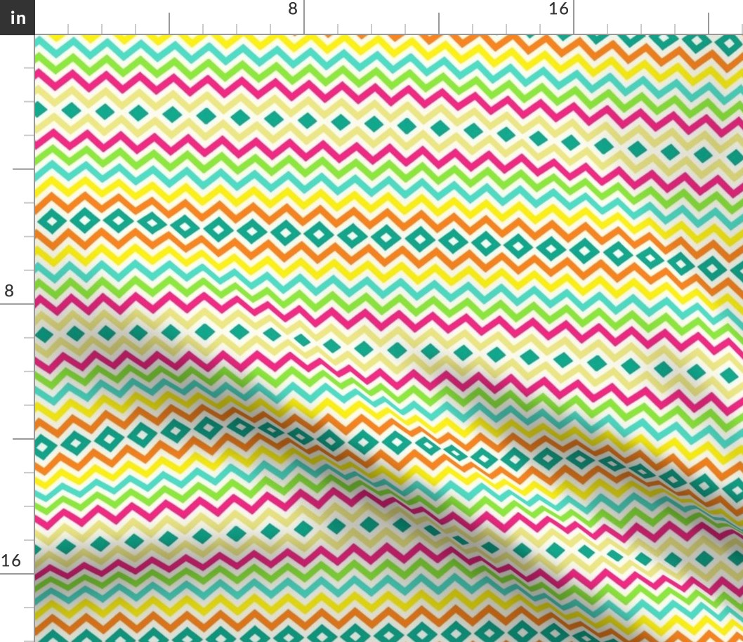 Tiny Chevron / Diamond / Tribal in Summer Bright