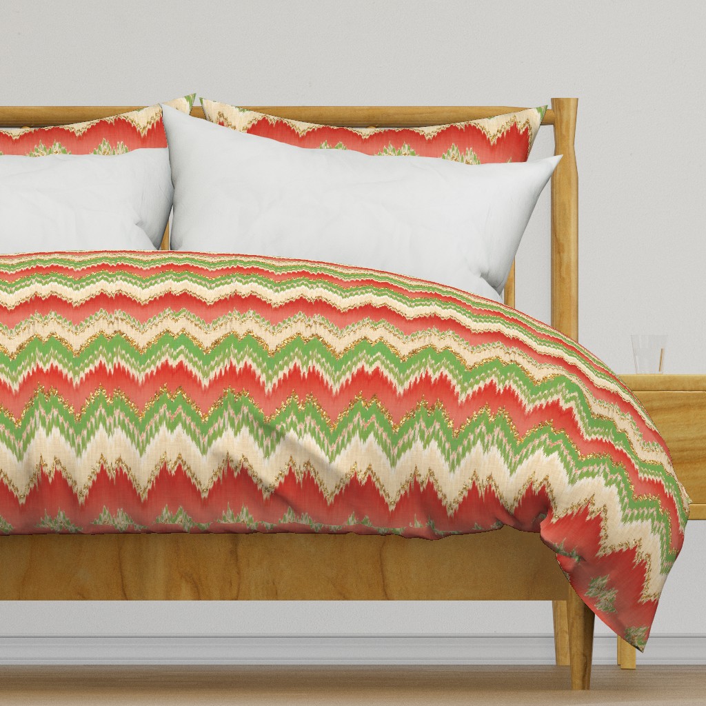 Yuletide Glitter Ikat Chevron