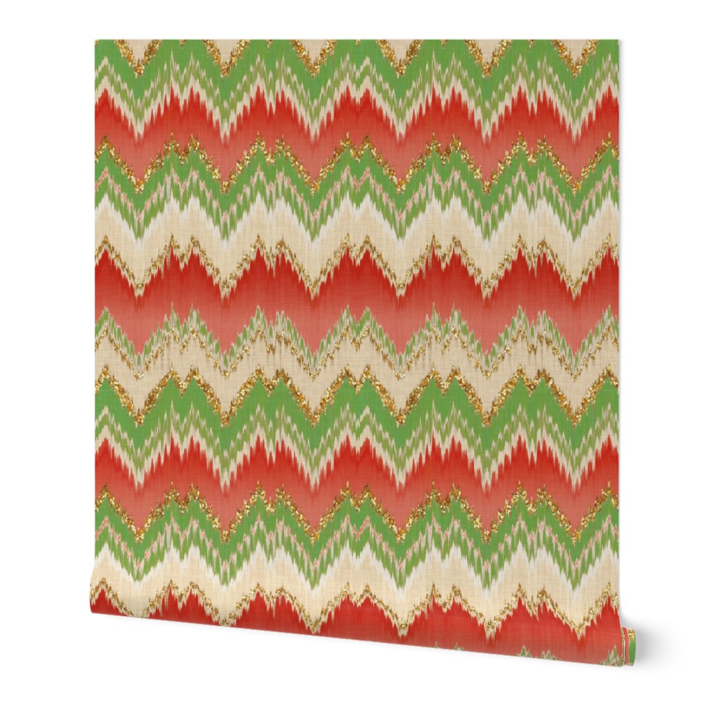 Yuletide Glitter Ikat Chevron