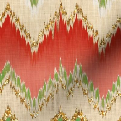 Yuletide Glitter Ikat Chevron