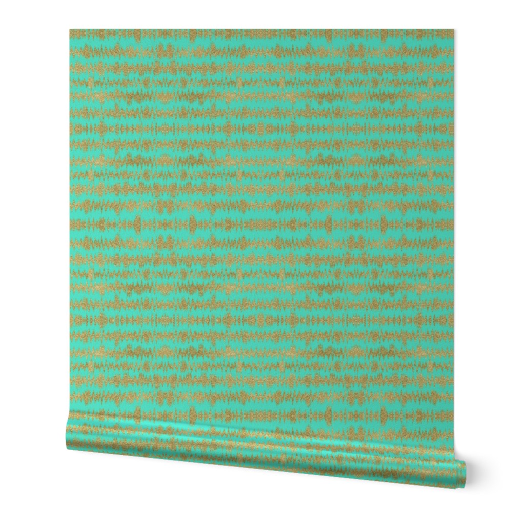 Glitter Zagzag Stripes with Turquoise 