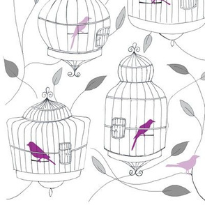 Purple Birds and Cages