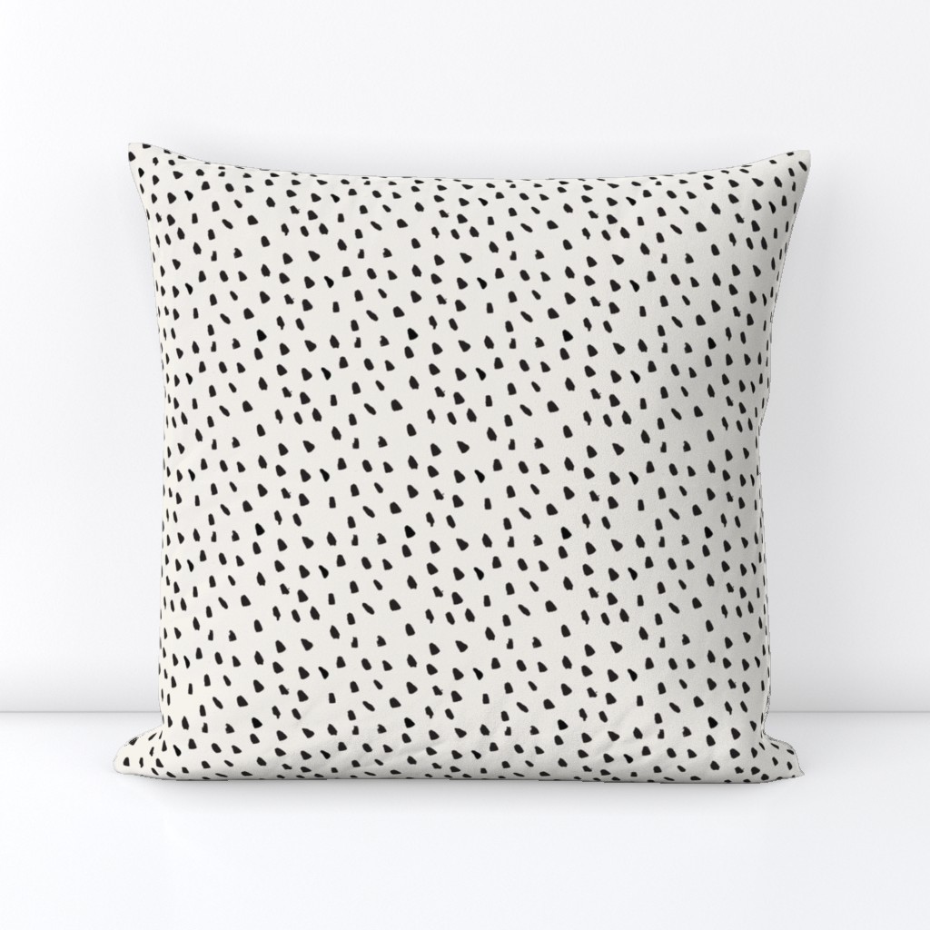 Black Painted Dots on Cream