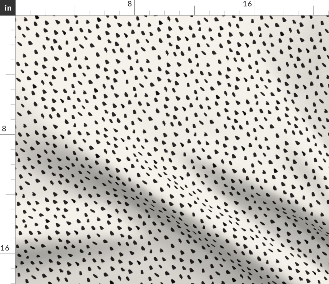 Black Painted Dots on Cream