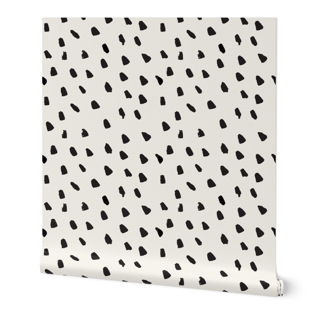 Large Painted Black Dots on Cream