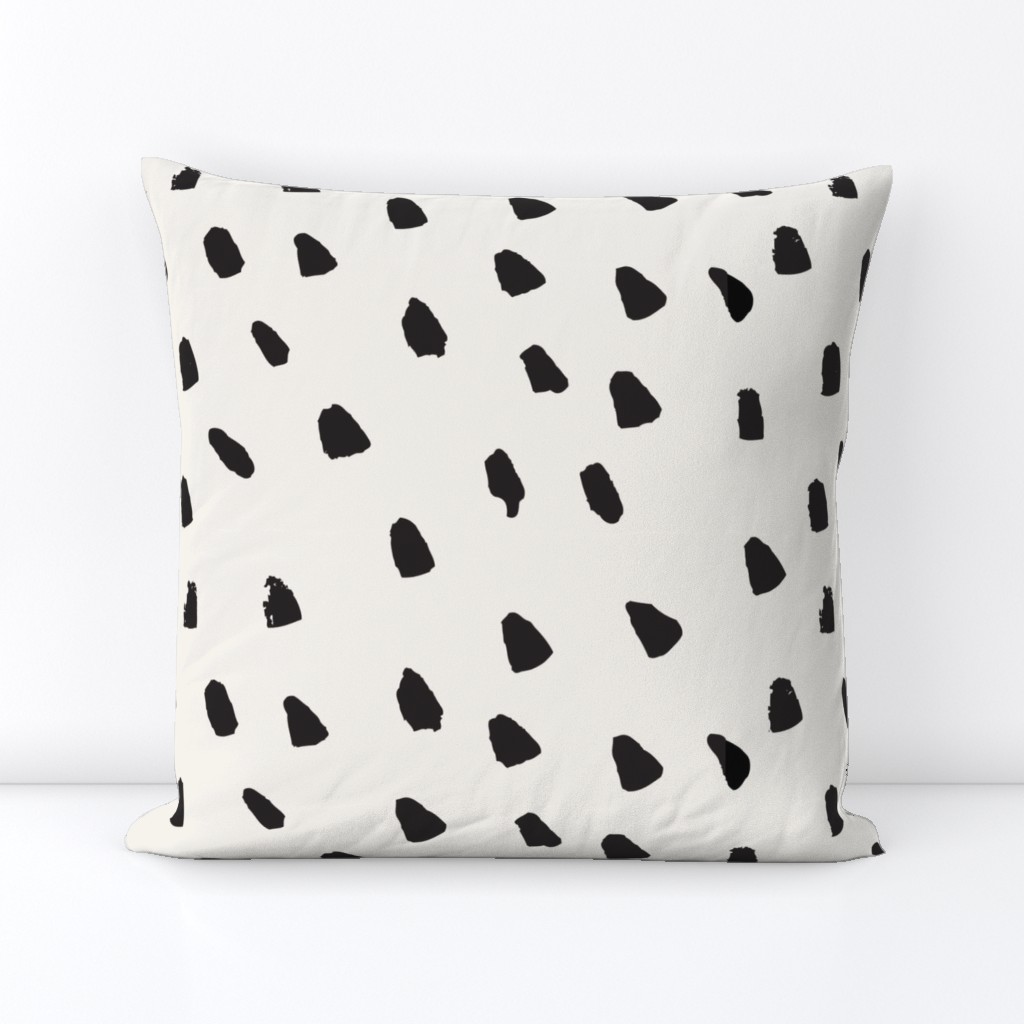 Large Painted Black Dots on Cream