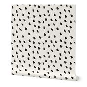 Large Painted Black Dots on Cream