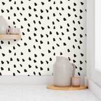 Large Painted Black Dots on Cream