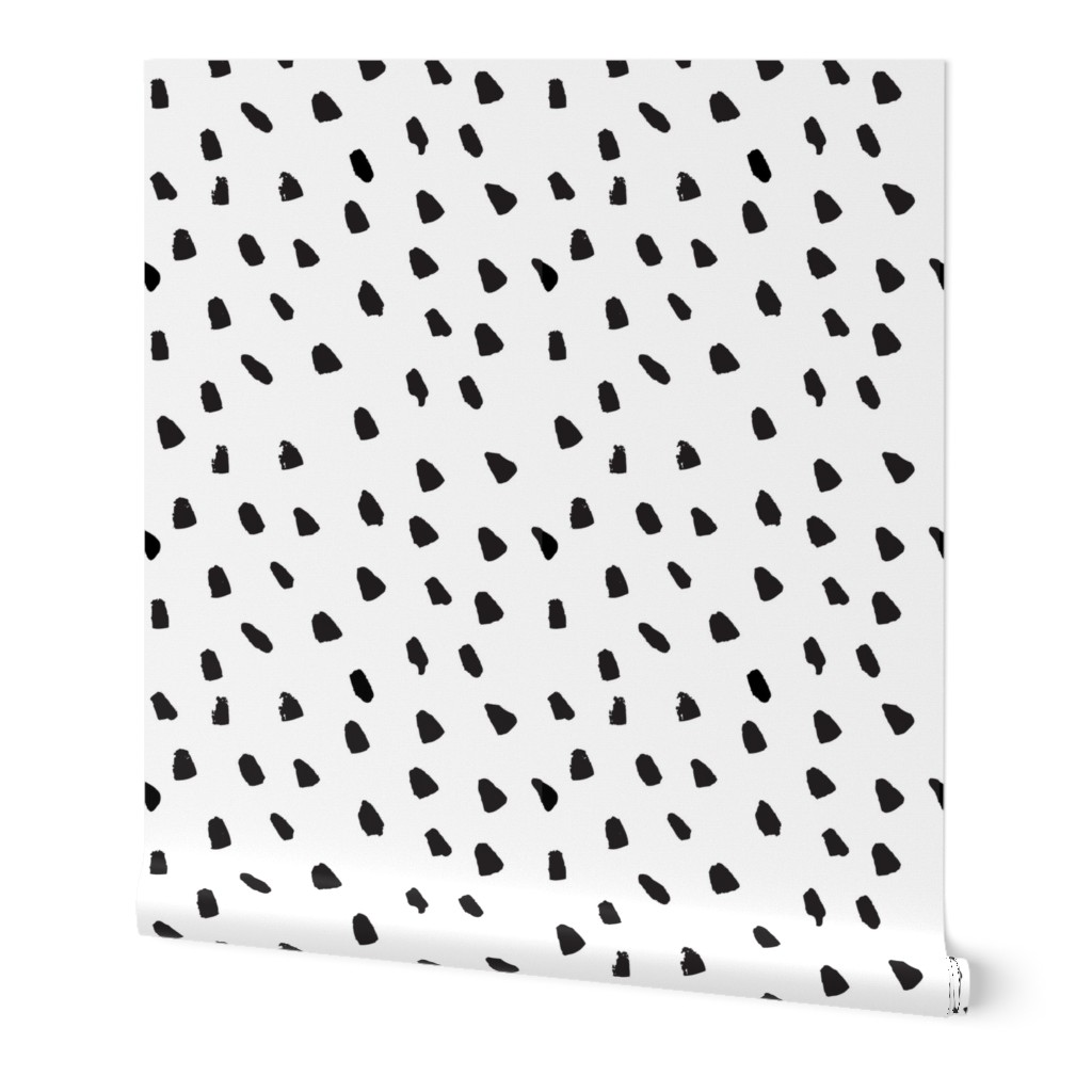 Large Painted Black Dots on White