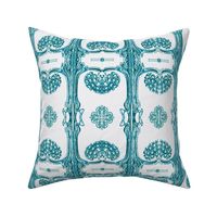 Art Nouveau35-white/teals