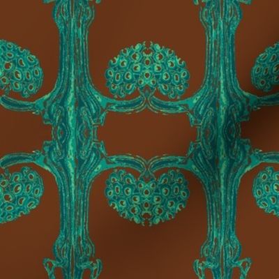 Art Nouveau35-teal/brown