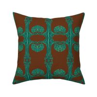 Art Nouveau35-teal/brown