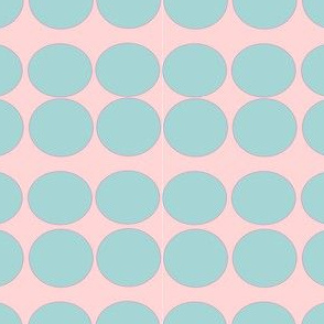 teal circles on pink