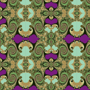 Mandlebrot Swirls-green/purple