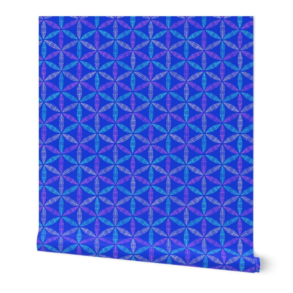 Pysanky triangles in blue