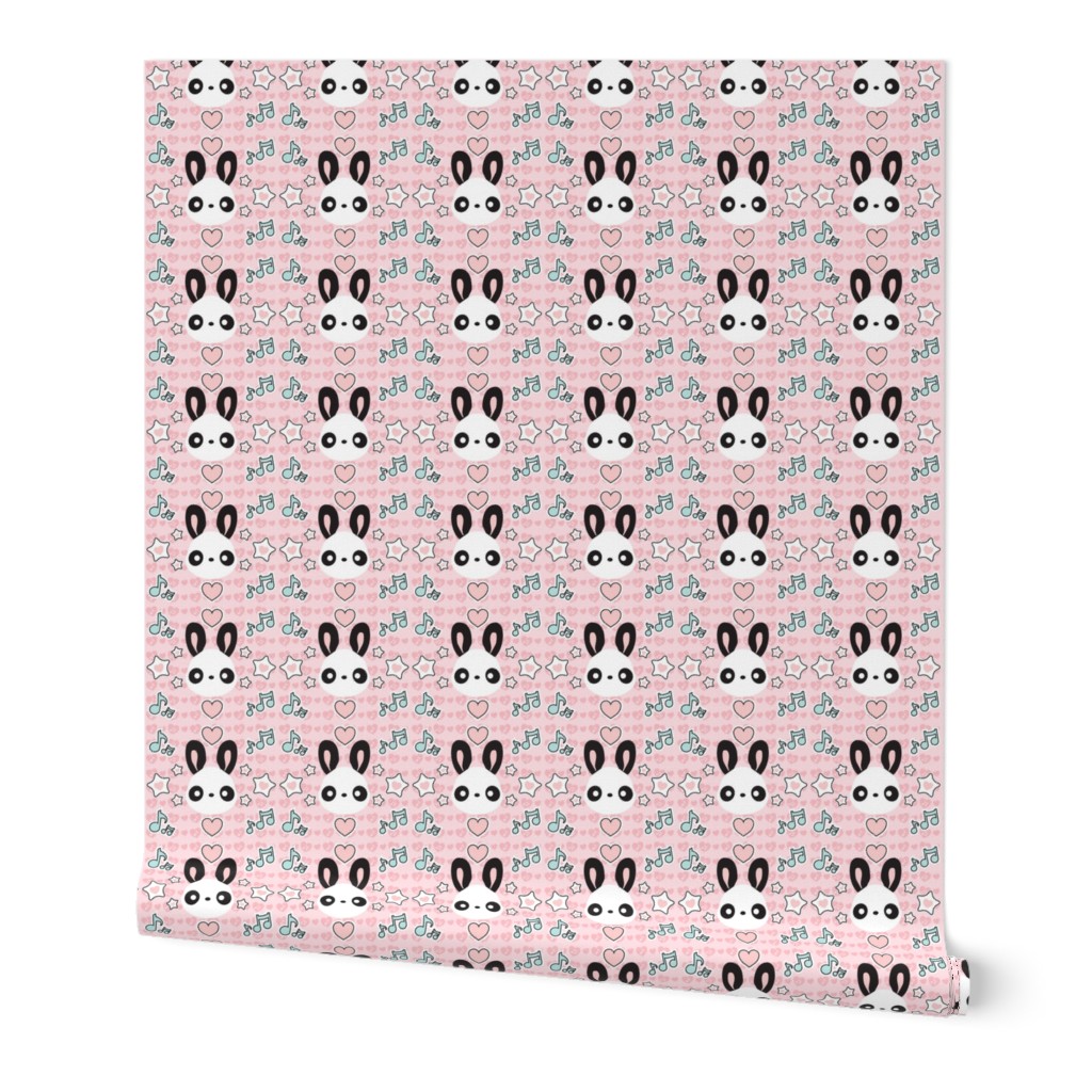 Cute Kawaii Musical Bunny Panda in Pink