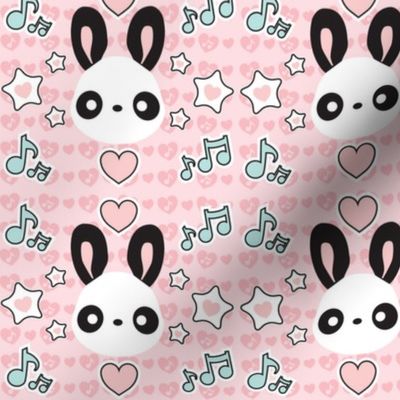 Cute Kawaii Musical Bunny Panda in Pink