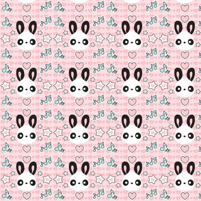 Cute Kawaii Musical Bunny Panda in Pink