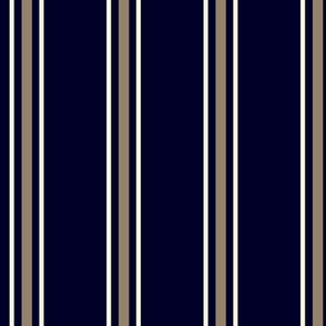 Navy white taupe stripe