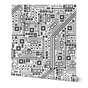 Robot Circuit Board (Black and White)