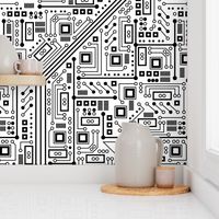 Robot Circuit Board (Black and White)