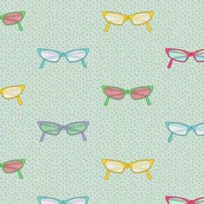 geek dress code multicolor glasses on dots and stripes