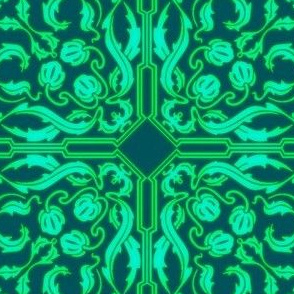 Art Nouveau61-teal/green