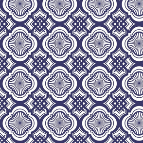 Modern Quatrefoil Navy