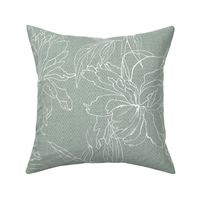 peonies sage textured