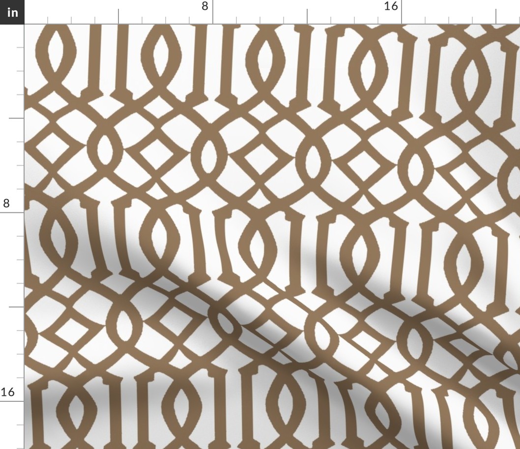 Imperial Trellis-Light Brown/White-Reverse-Large