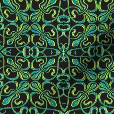 Art Nouveau16-black/teal