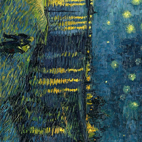 Starry Night Over the Rhone by Van Gogh, seamless repeat