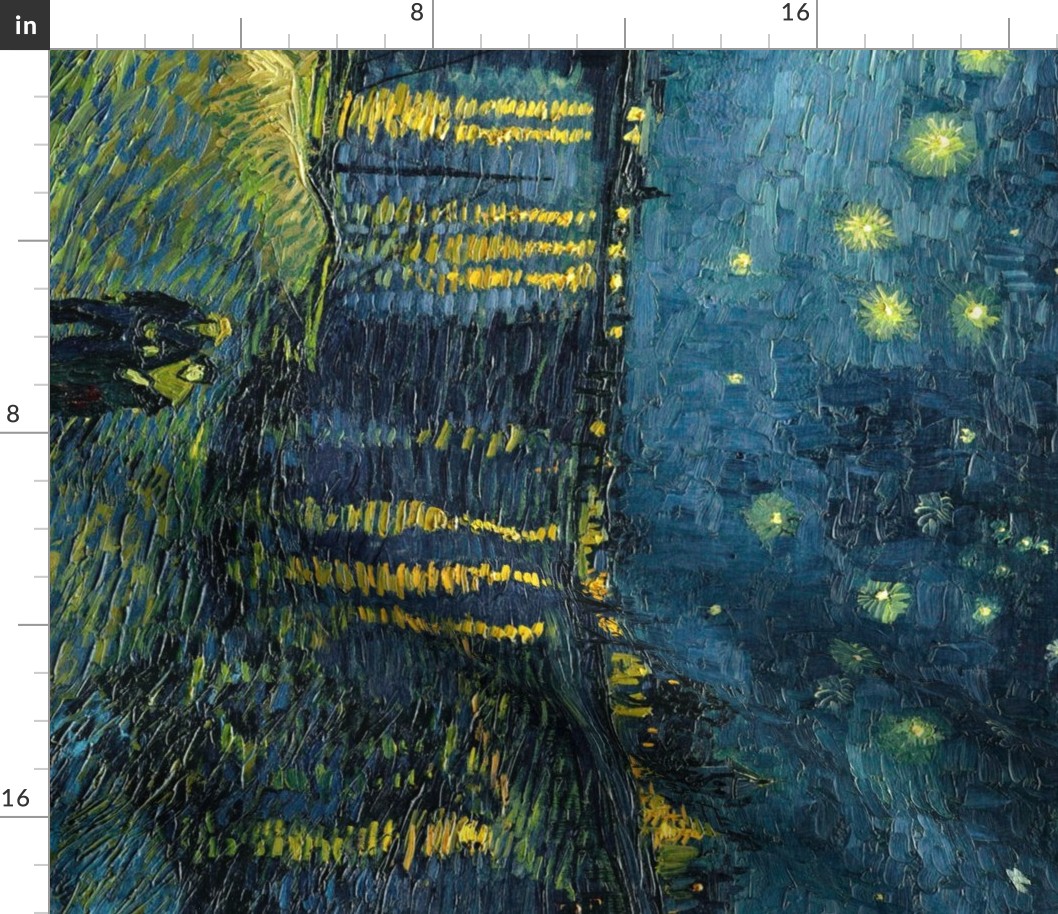 Starry Night Over the Rhone by Van Gogh, seamless repeat