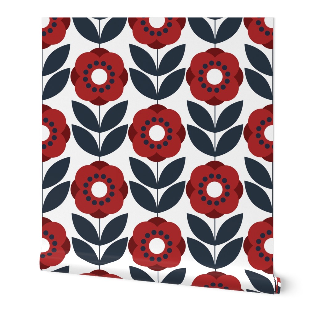 Poppy - Red and Navy - Medium