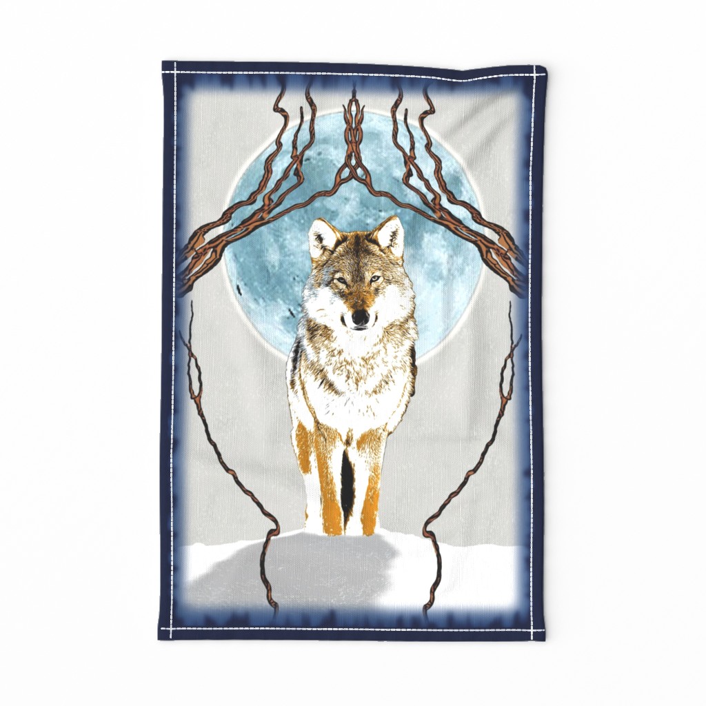 wolf moon wall hanging