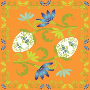 Egg Floral on Orange